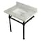 Kingston Brass 30X22 Carrara Marble Vanity Top W/Brass Feet Combo, Carrara Marble/Blk KVPB3030MBSQ0 - alternate 1